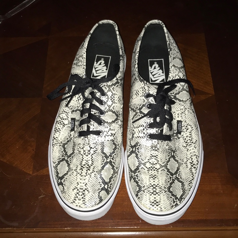 Authentic Vans Snake Silver Skate Shoes